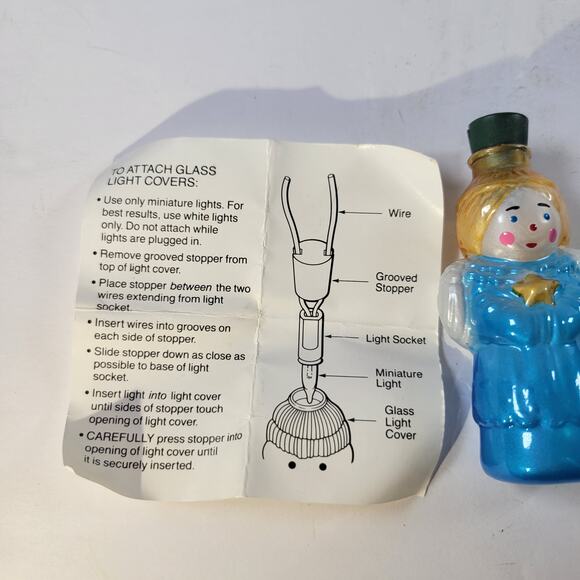 Avon Gift Collection Christmas Light Covers - Set of 7 Santa, Snowman, Angel - Picture 8 of 9